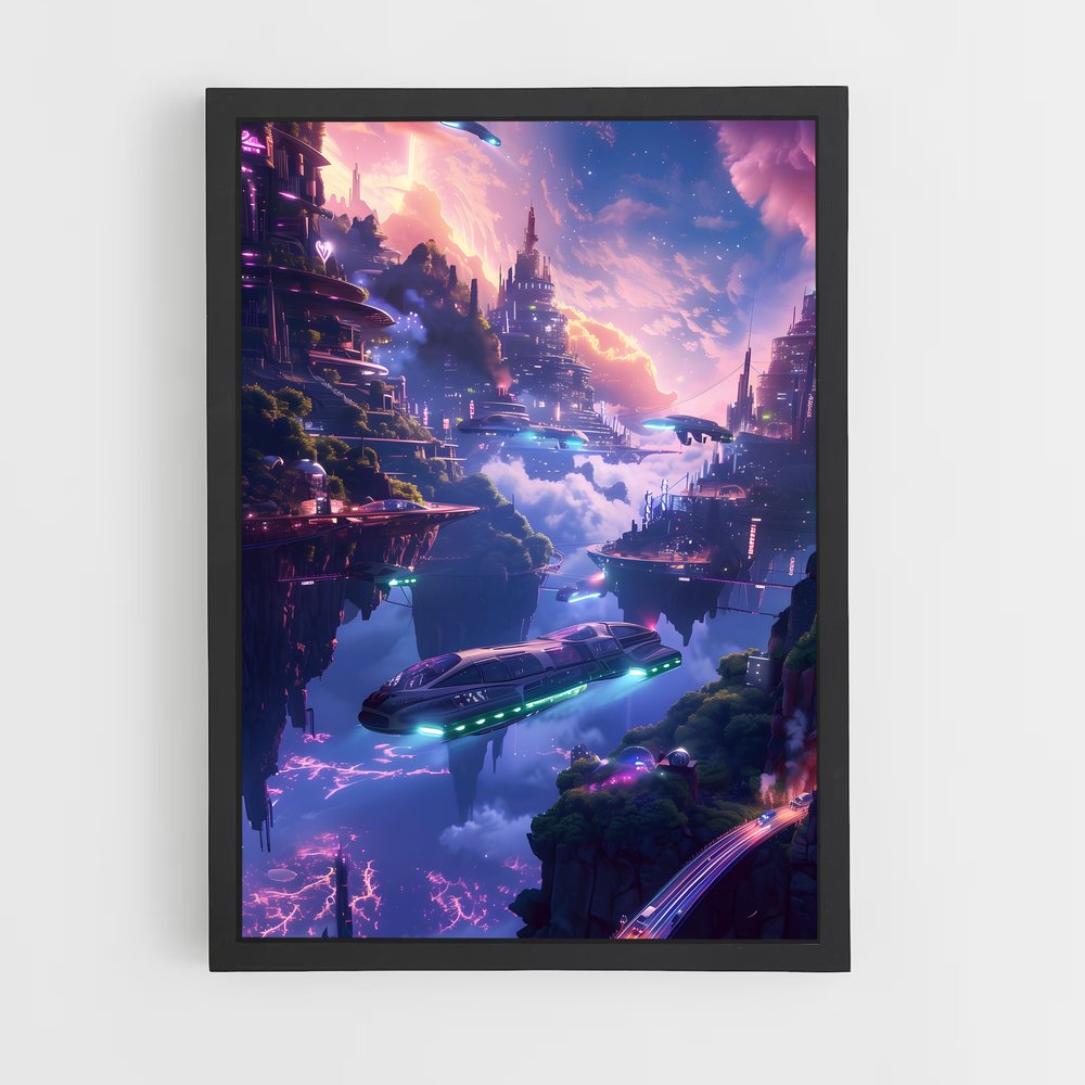 Poster Utopia Futuriste – affiche Art spatial (vue 2)